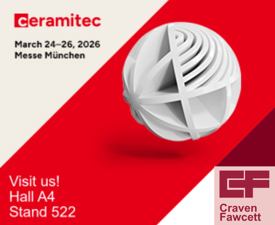 Craven Fawcett are exhibiting at this years Ceramitec exhibition in Munich.
